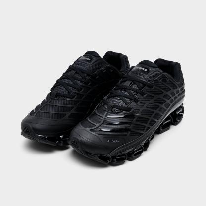 Men's adidas Megaride F50 Casual Shoes - Core Black/Core Black/Iron Metallic - Both shoes facing left