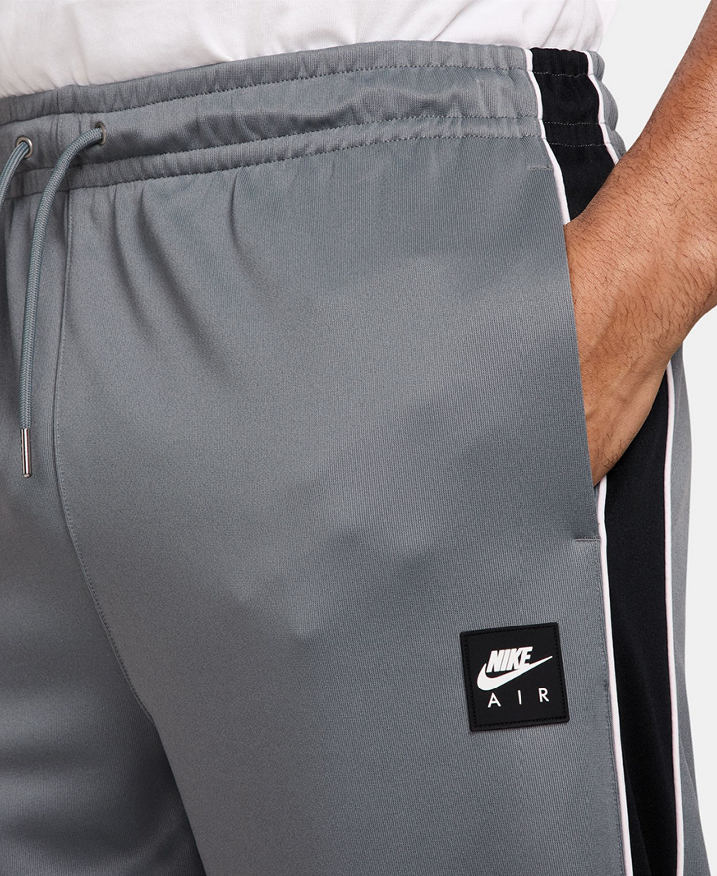 Nike Men's Air Slim-Fit Knit Track Pants - Smoke Gray/Black
