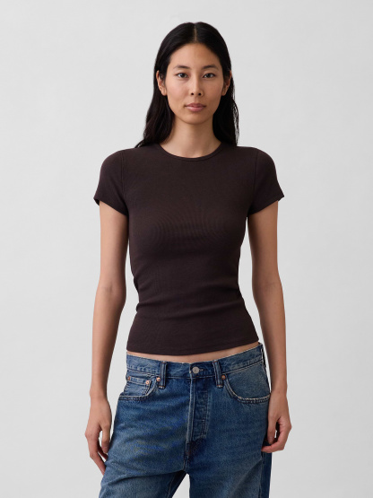 Modern Rib T-Shirt - Terra brown