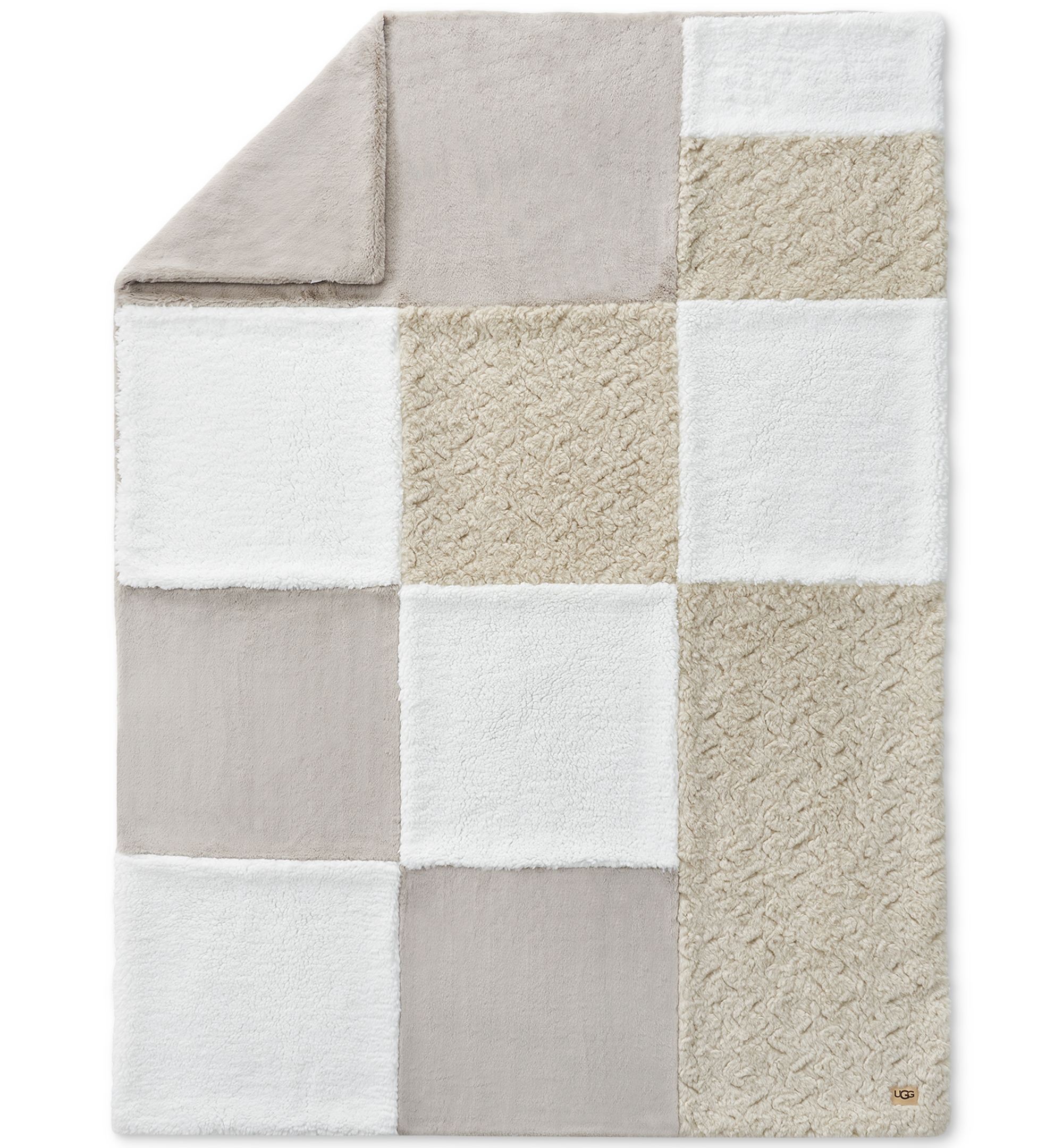 UGG® Orly Mixed Faux-Fur Throw, 50" x 70" - Snow