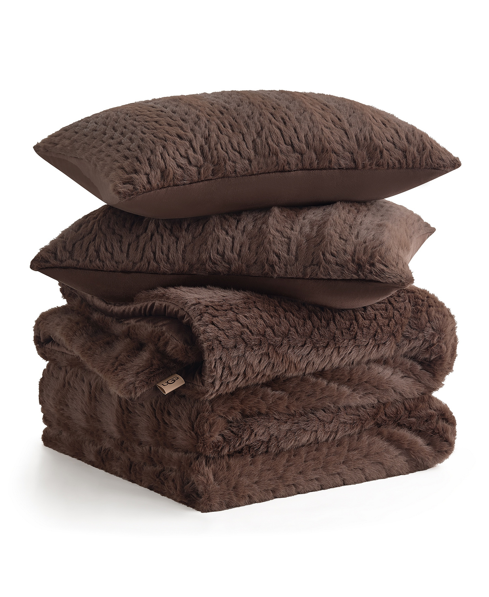 UGG® Lida Faux Fur 2-Piece Comforter Set, Twin/Twin XL - Burnt Cedar