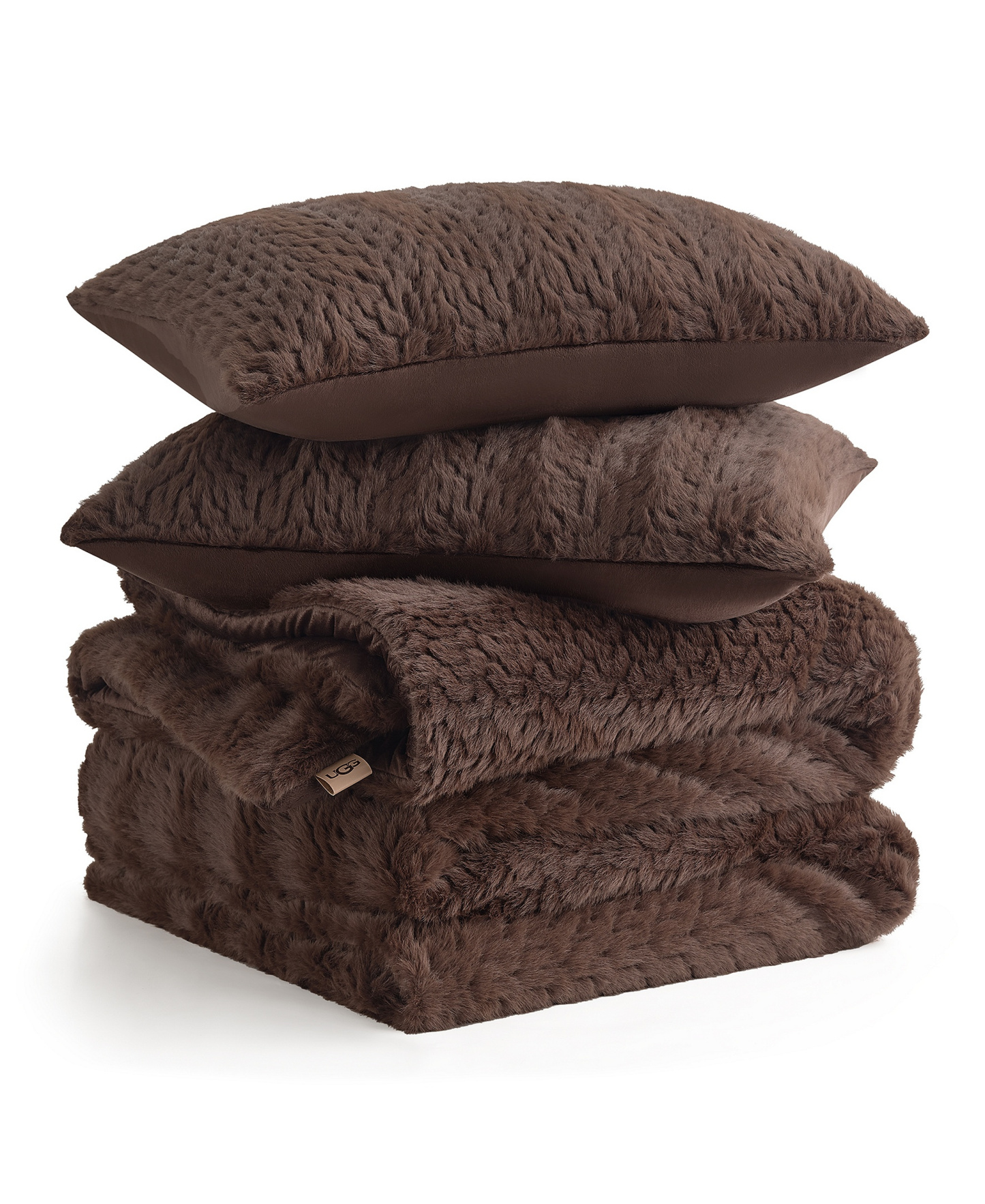 UGG® Lida Faux Fur 2-Piece Comforter Set, Twin/Twin XL - Burnt Cedar