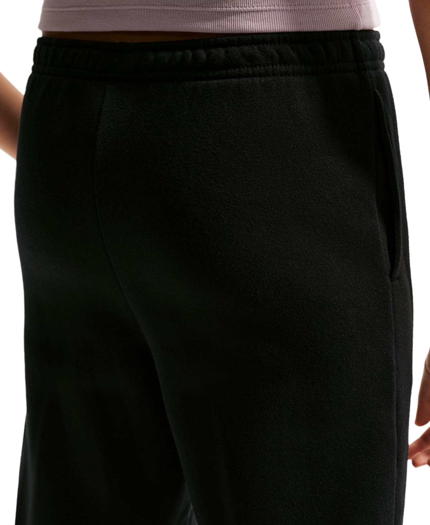 Nike Girls' 7-16 Sportswear Studio Fleece Wide Leg Pants - Black