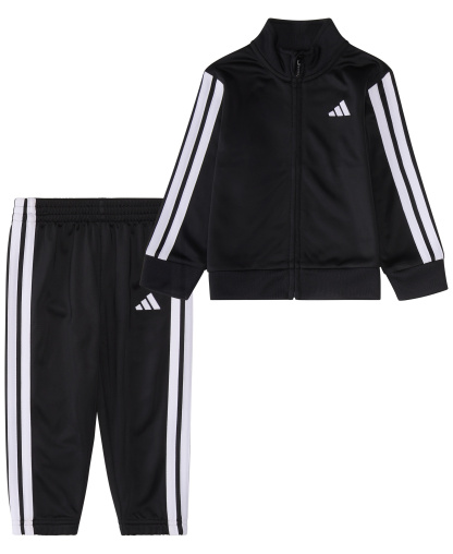 adidas Baby Boys 2-Piece Long Sleeve Track Jacket and Pants Set - Black