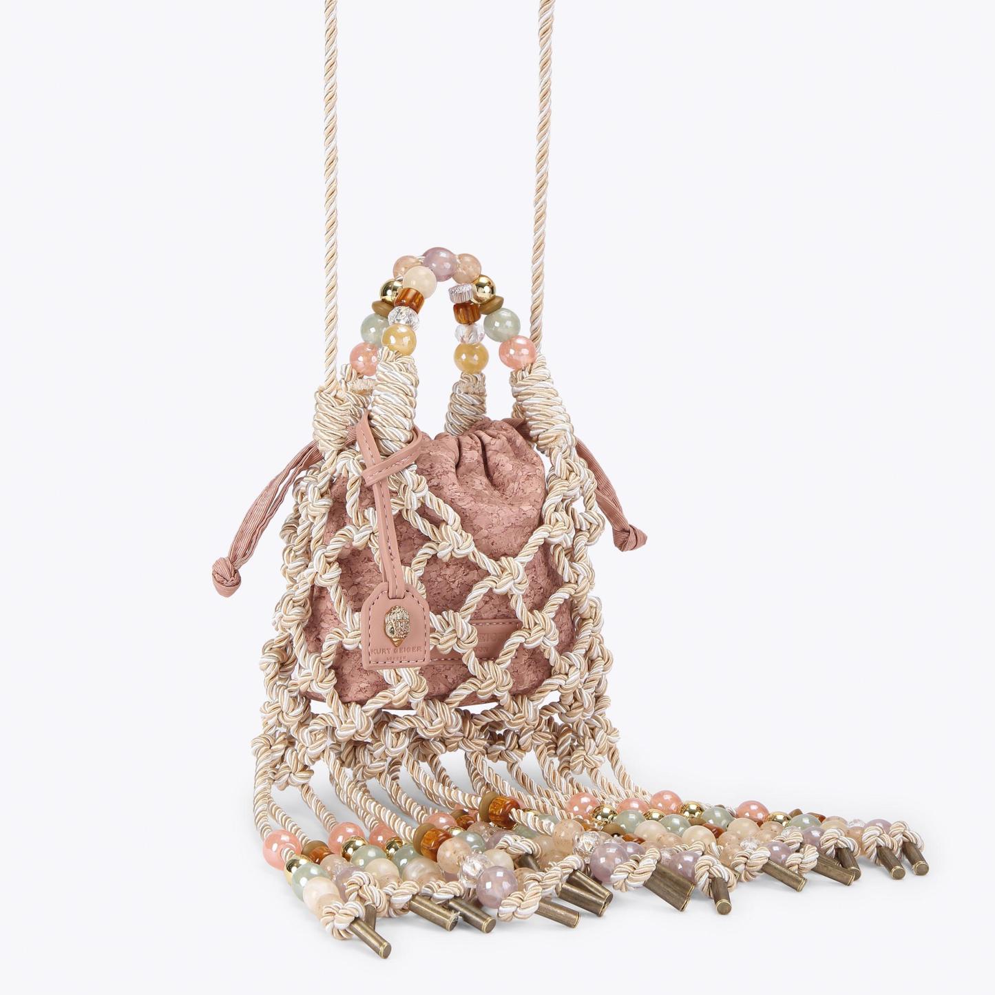 Kurt Geiger London Mini Macrame Rope Bag - Beige - view 3