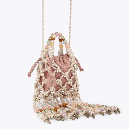 Kurt Geiger London Mini Macrame Rope Bag - Beige - view 3