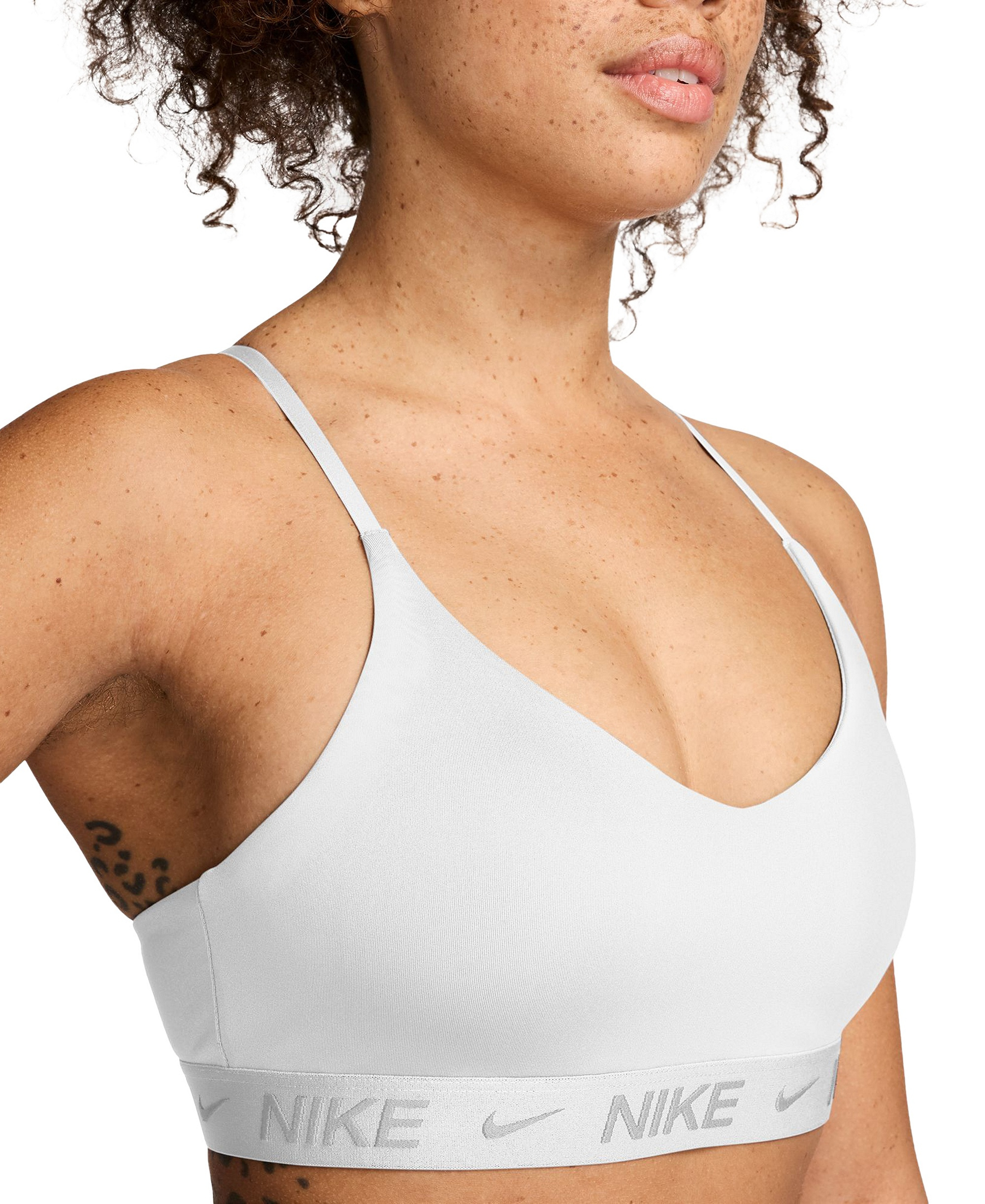 Nike Women's Indy Light-Support Padded Sports Bra - White/Stone Mauve