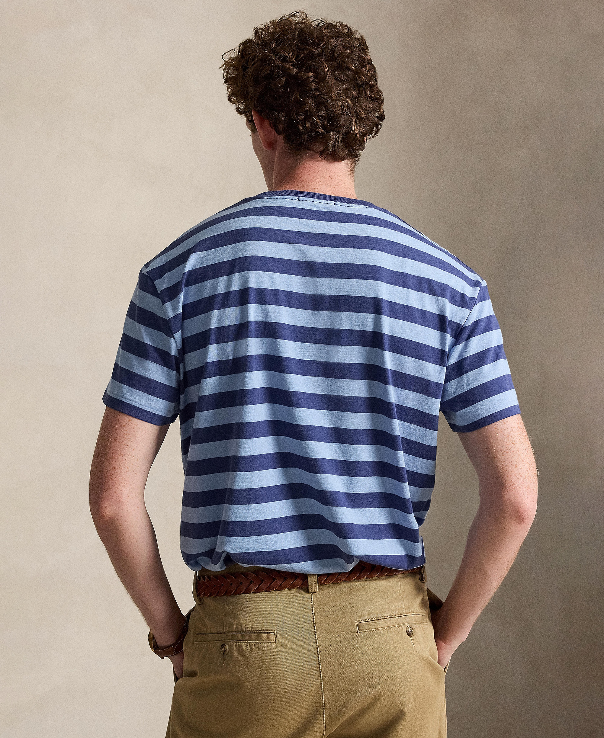Polo Ralph Lauren Men's Classic-Fit Stripe T-Shirt - Chambray Blue/Light Navy