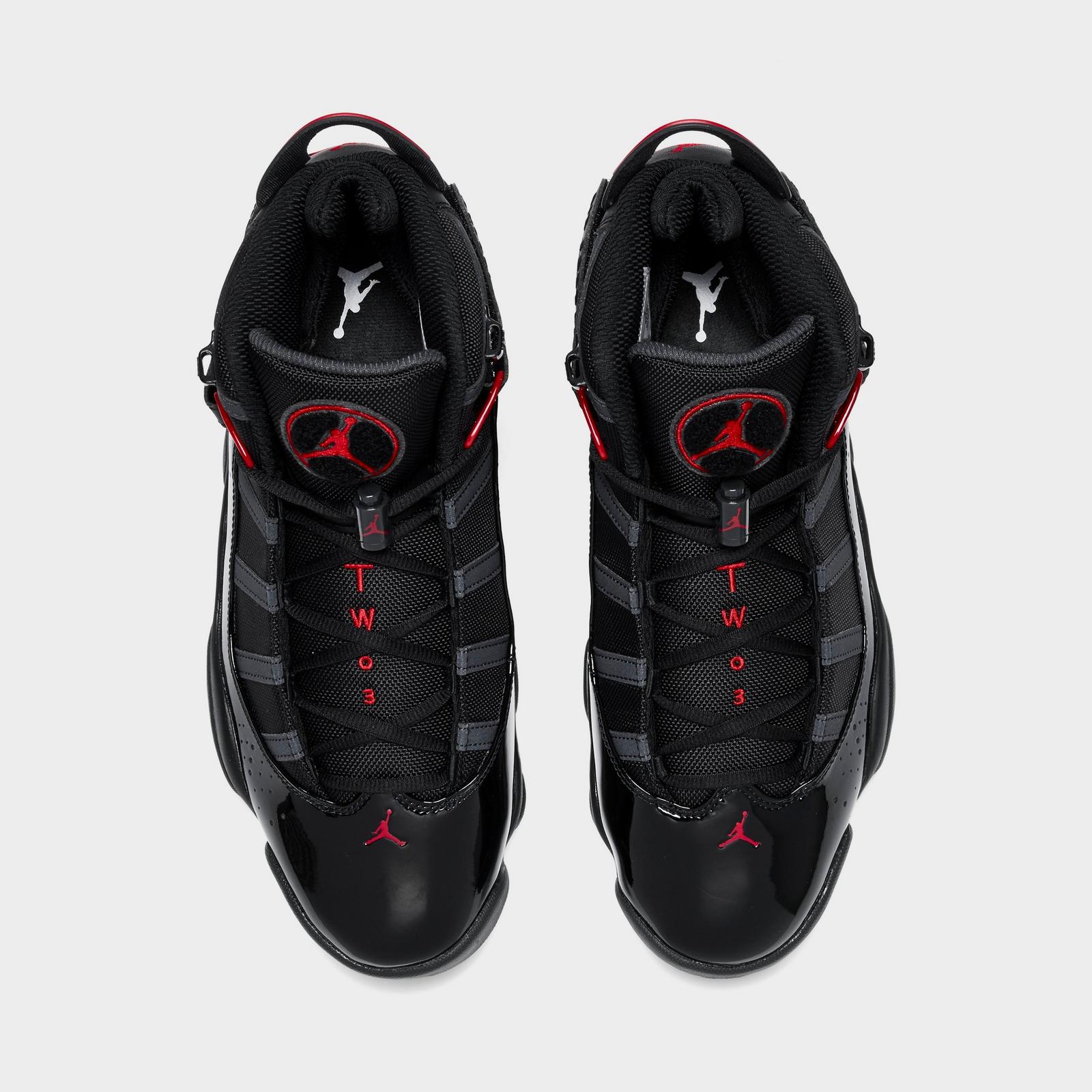 Men's Air Jordan 6 Rings Basketball Shoes - Black/Anthracite/Fire Red - view 5