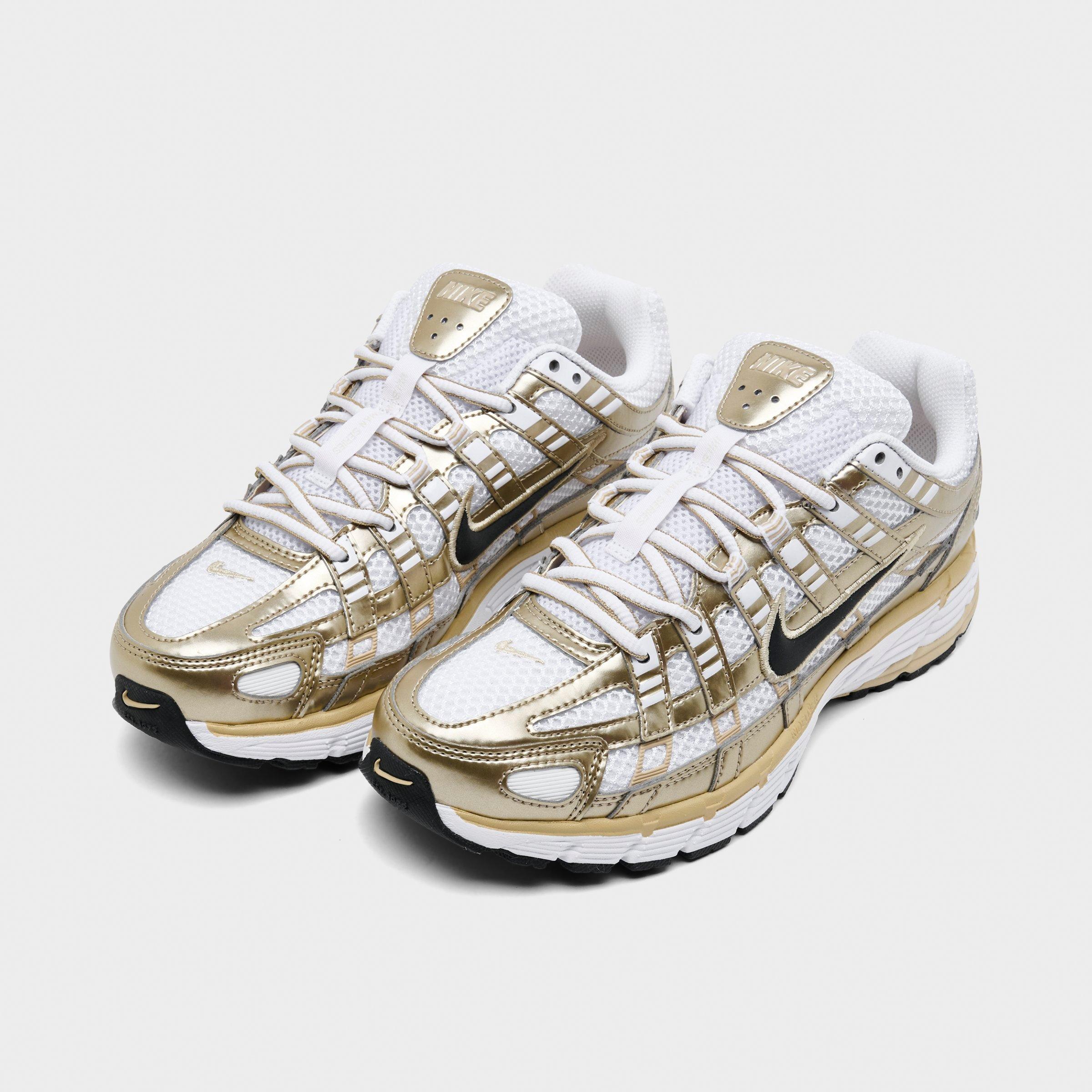 Women's Nithtke P-6000 Casual Shoes - White/Grain/Metallic Gold Grain/Black - Both shoes facing left