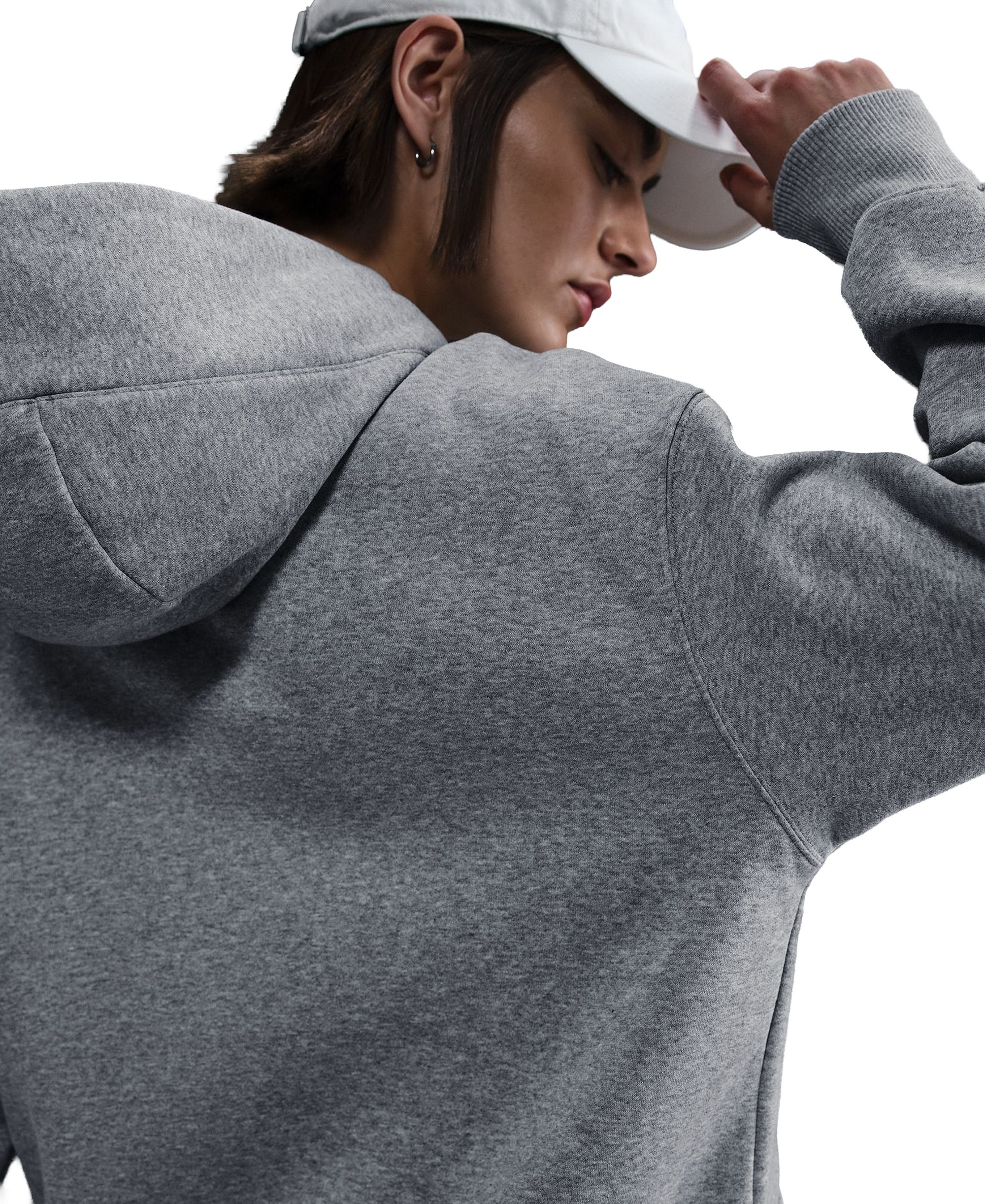 Nike Women's Sportswear Phoenix Fleece Oversized Pullover Hoodie - Dark Gray Heather/sail