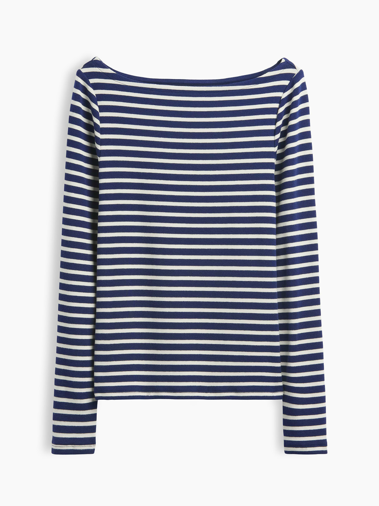 Modern Boatneck T-Shirt - Navy blue & white stripe