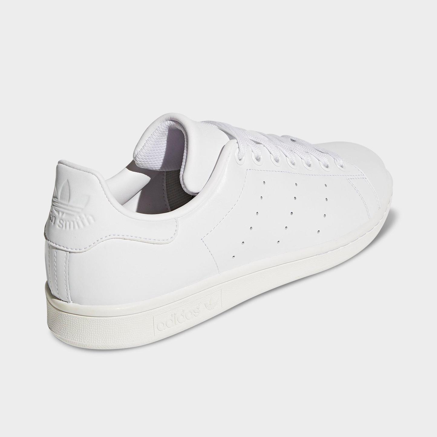 Men's adidas Originals Stan Smith Casual Shoes - Cloud White/Cloud White/Cloud White - Back view