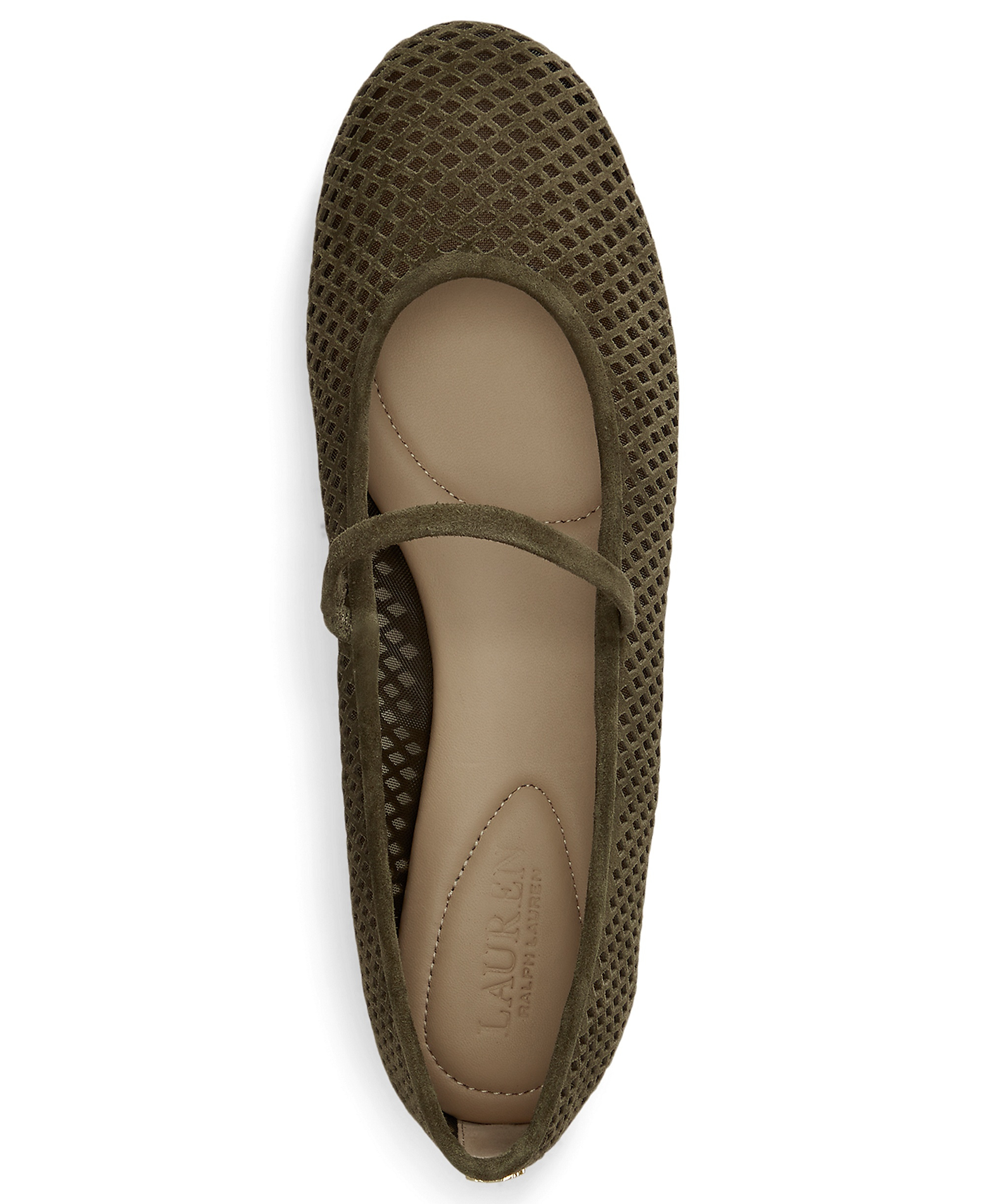 Lauren Ralph Lauren Women's Jayna Perforated Mary Jane Flats - Botanic Green