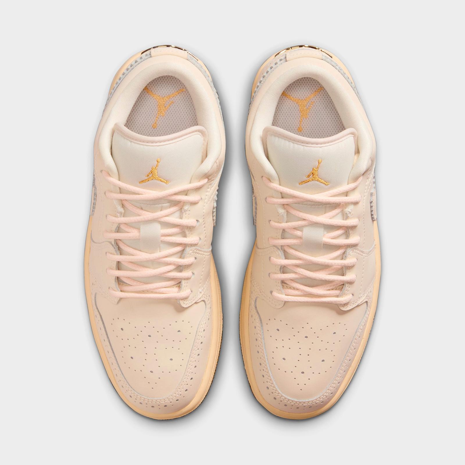 Women's Air Jordan 1 Low SE Casual Shoes - Chalk/Metallic Gold/Pearl White/Chalk - view 5