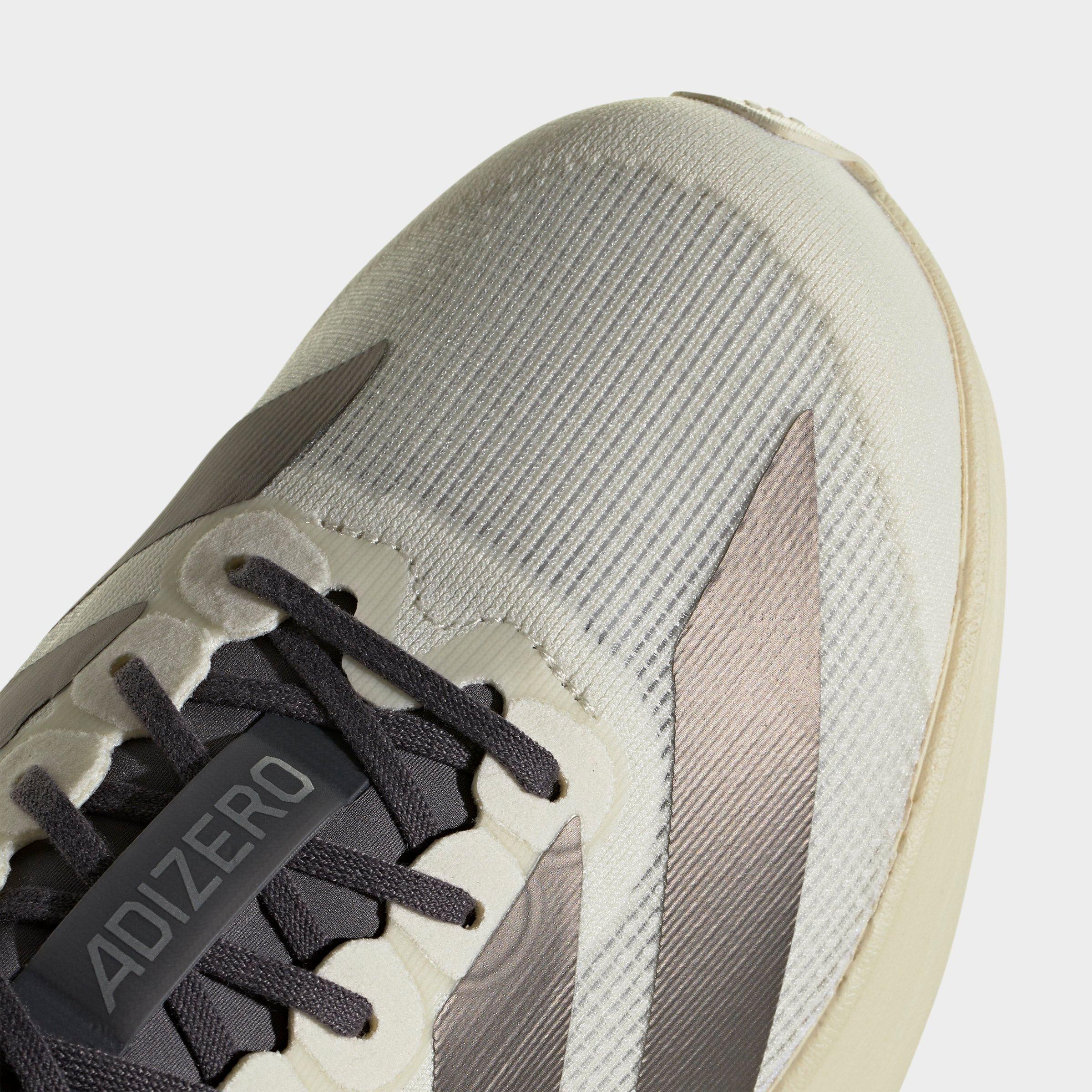 Men's adidas Adizero EVO SL Running Shoes - Part 1 - Off White/Aurora Coffee Metallic/Matte Silver - Detail shot