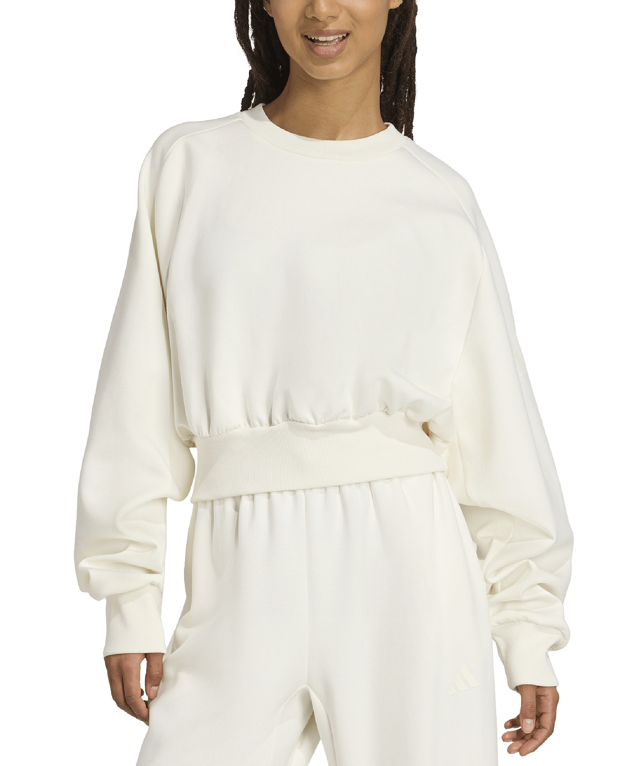 adidas Women's Soft Lux Relaxed Crewneck Sweatshirt - Off White