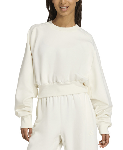 adidas Women's Soft Lux Relaxed Crewneck Sweatshirt - Off White