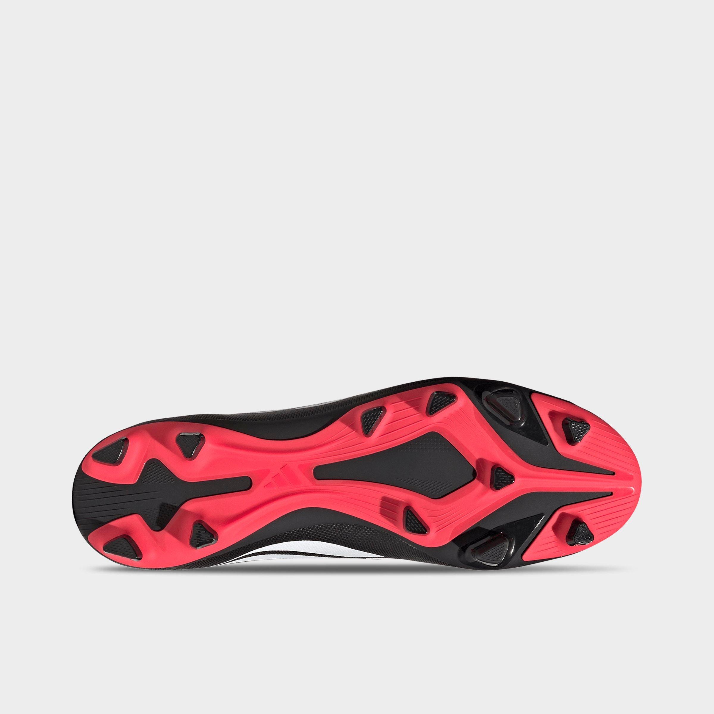 Men's adidas Predator Club Firm Ground/Multi Ground Soccer Cleats - Core Black/Cloud White/Lucid Red - Bottom view