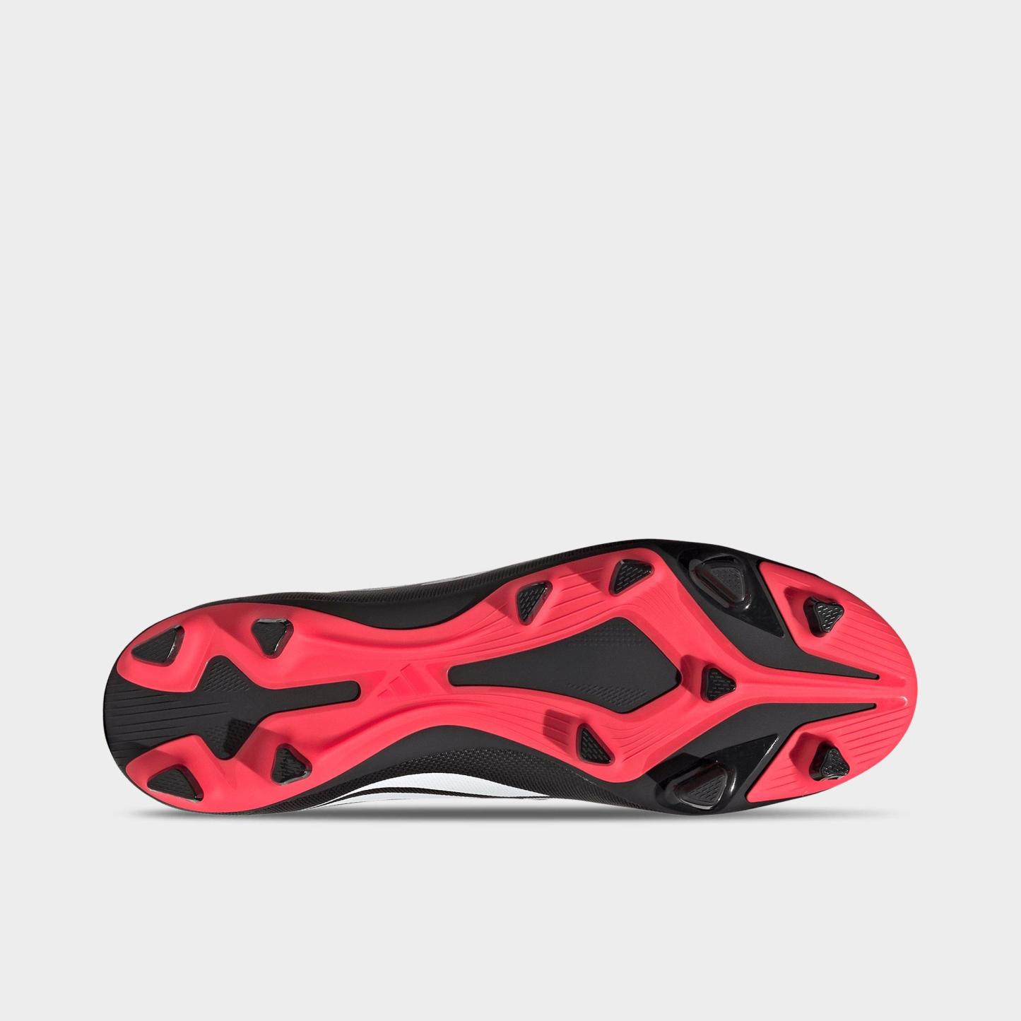 Men's adidas Predator Club Firm Ground/Multi Ground Soccer Cleats - Core Black/Cloud White/Lucid Red - Bottom view