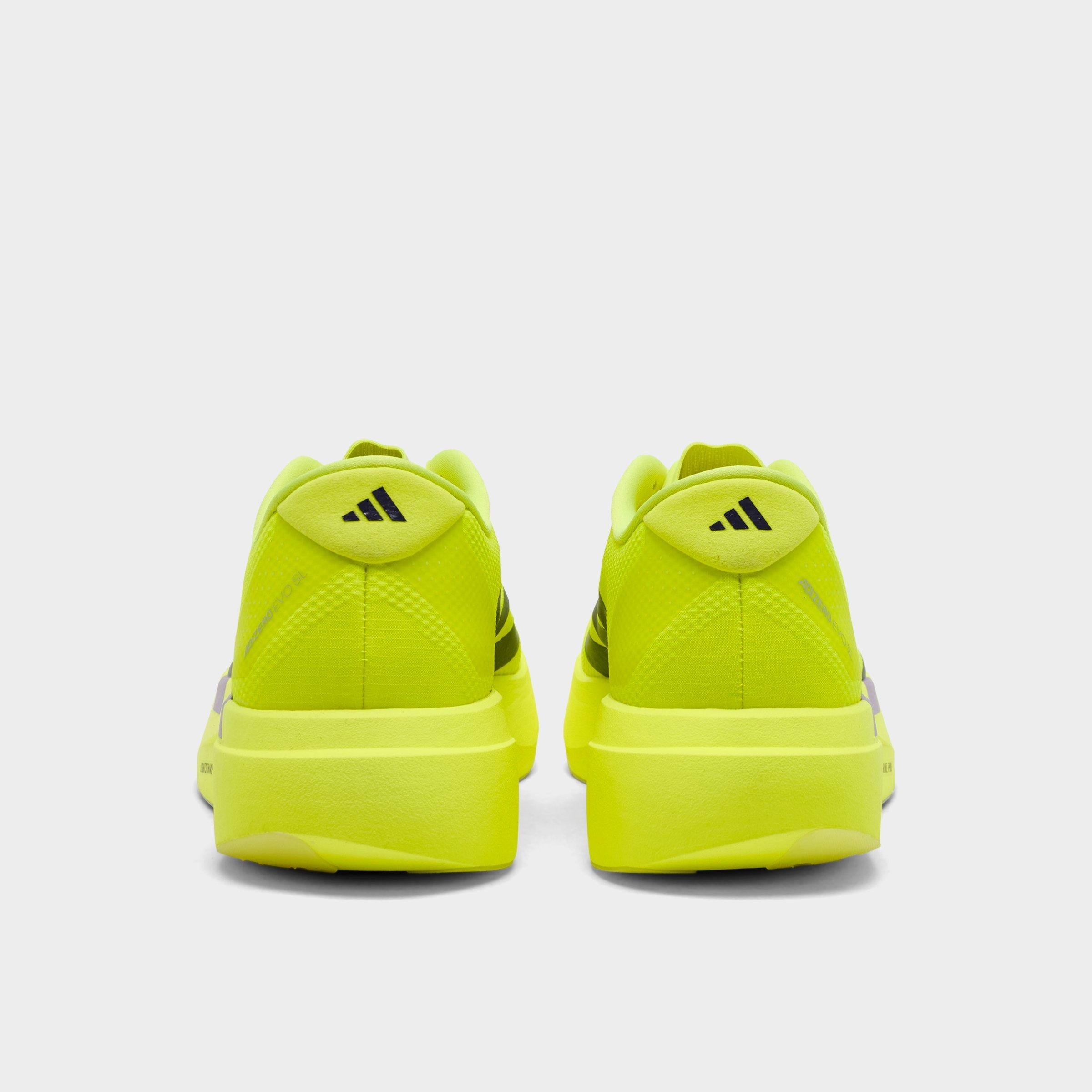 Men's adidas Adizero EVO SL Running Shoes - Part 1 - Solar Yellow/Aurora Plum/Powder Plum - Back view