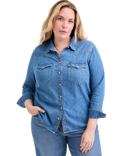 Levi's Trendy Plus Size Essential Western Cotton Shirt - Mighty Fine