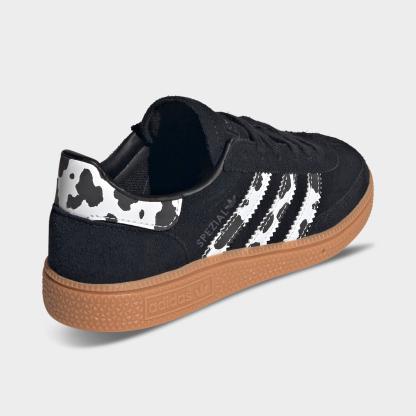 Girls' Little Kids' adidas Originals Handball Spezial Casual Shoes - Core Black/Violet/Cloud White - Back view