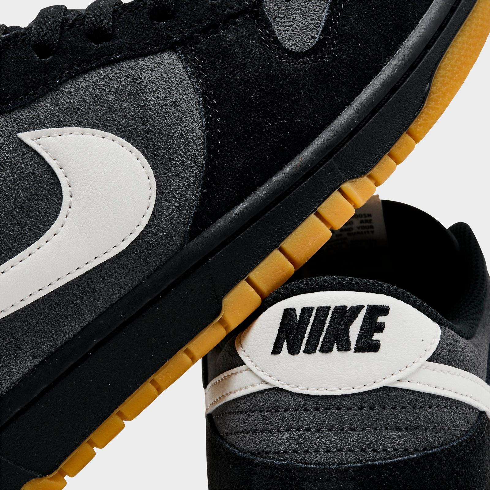 Men's Nike Dunk Low Retro SE Casual Shoes - Black/Grey/Gum