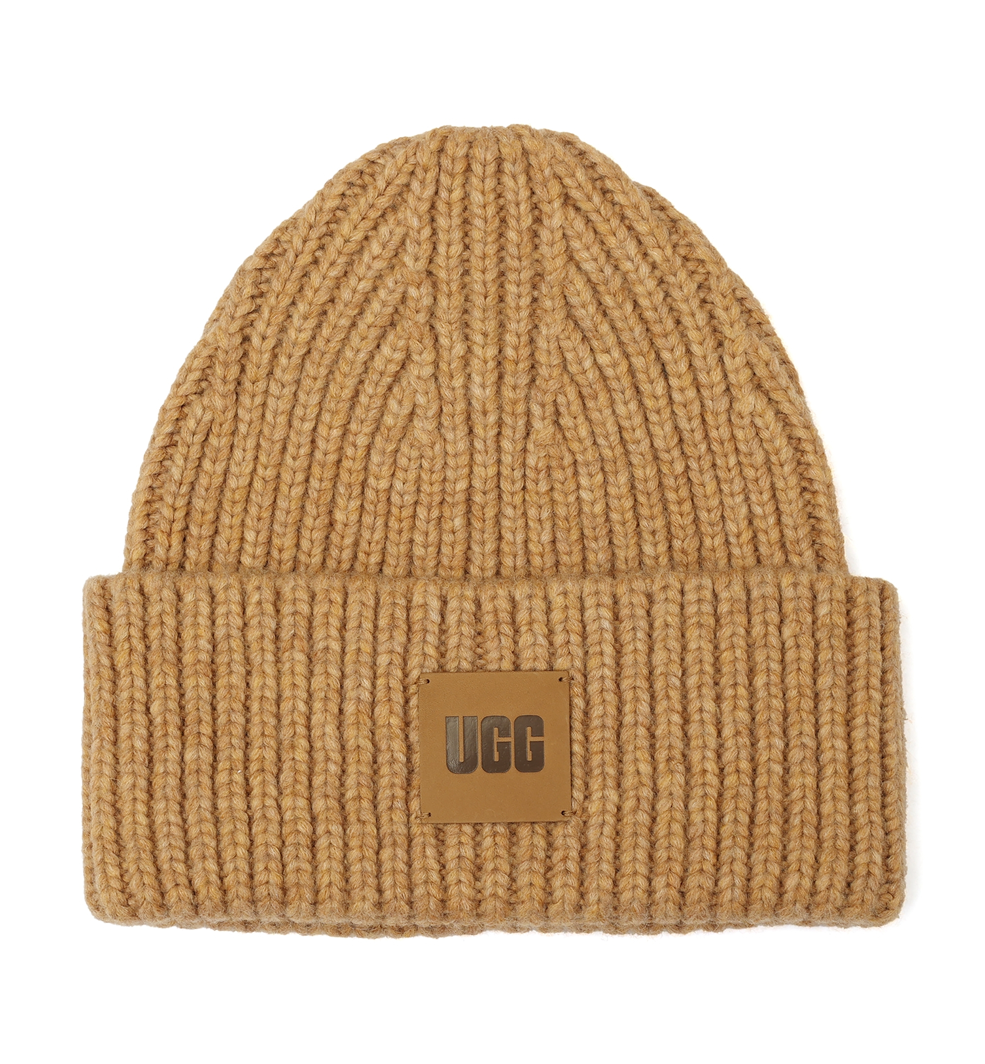 UGG® Men's Chunky Ribbed Stretch-Fit Beanie - Camel