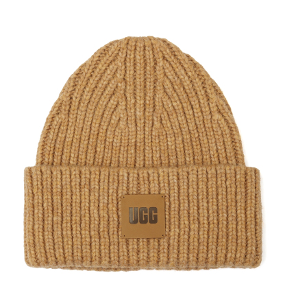 UGG® Men's Chunky Ribbed Stretch-Fit Beanie - Camel