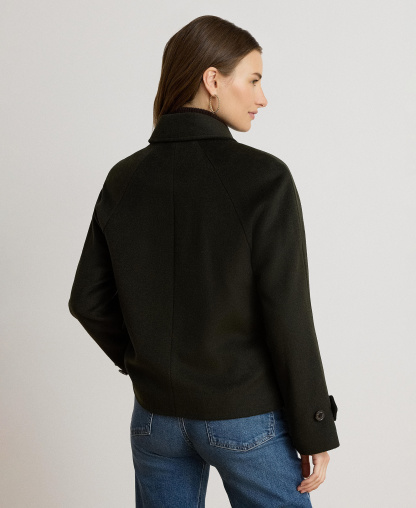 Lauren Ralph Lauren Women's Short Double Breasted Wool Coat - Litchfeild Loden