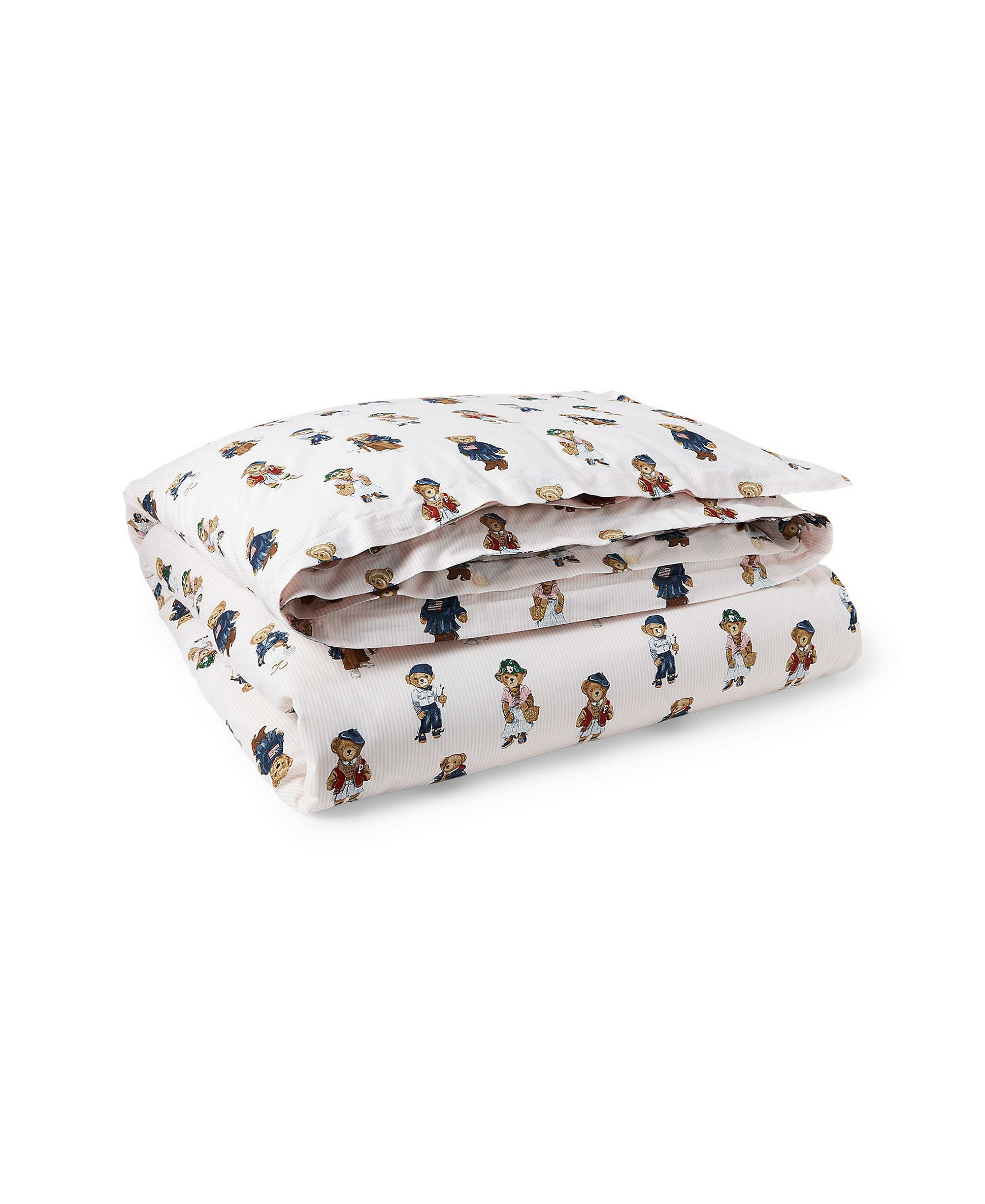 Polo Ralph Lauren Teddy Bear Stripe 2-Pc. Comforter Set, Twin - Pink