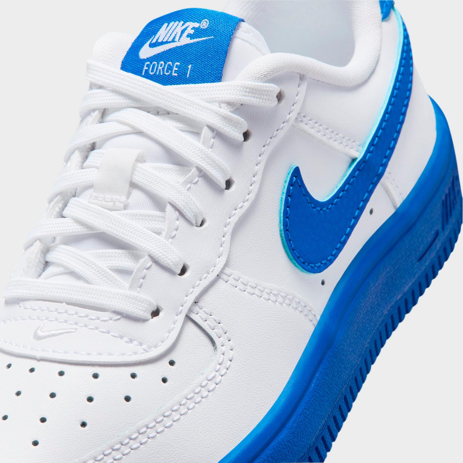 Little Kids' Nike Force 1 Casual Shoes - White/Game Royal