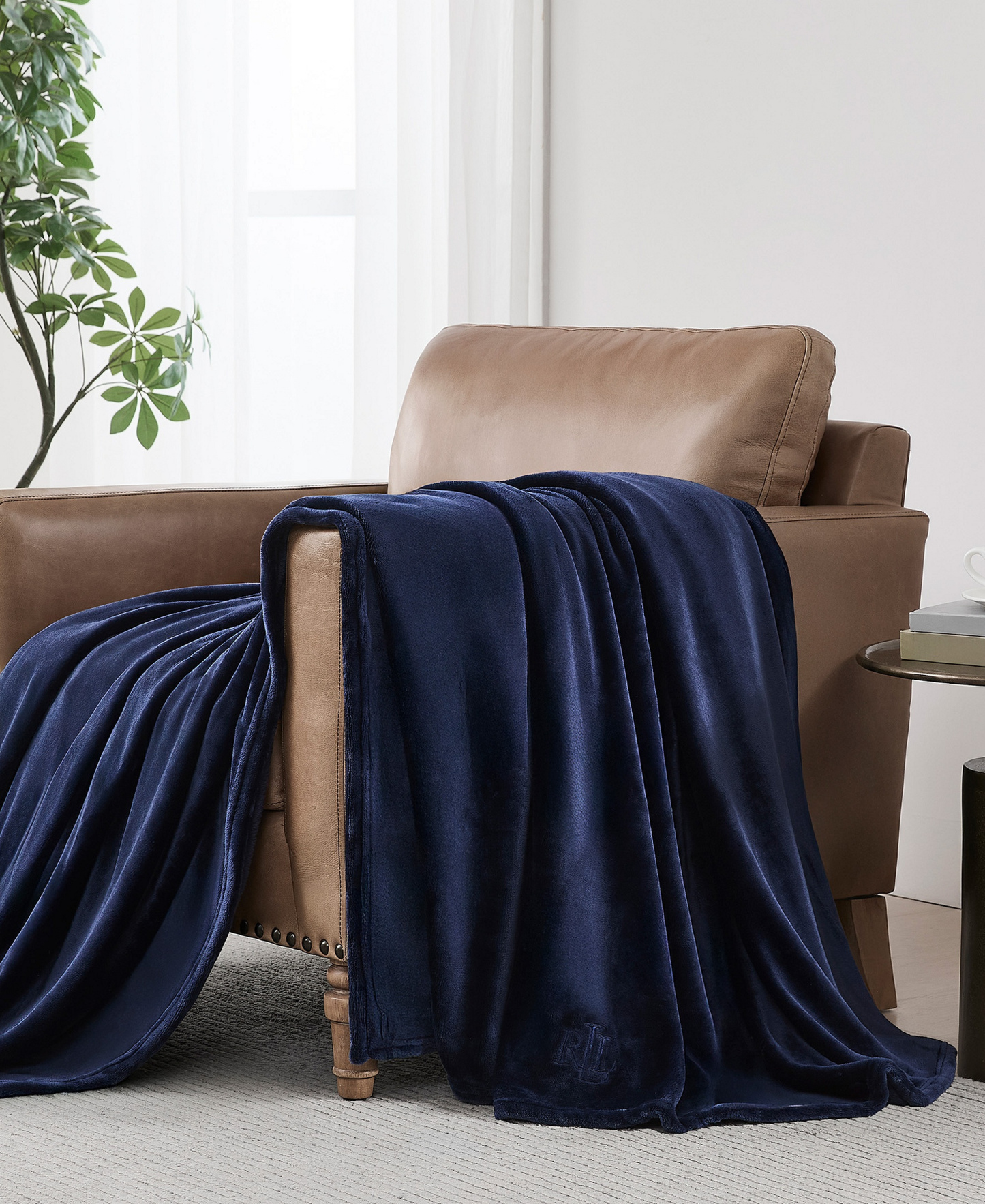 Lauren Ralph Lauren Micromink Plush Blanket, Twin - Navy