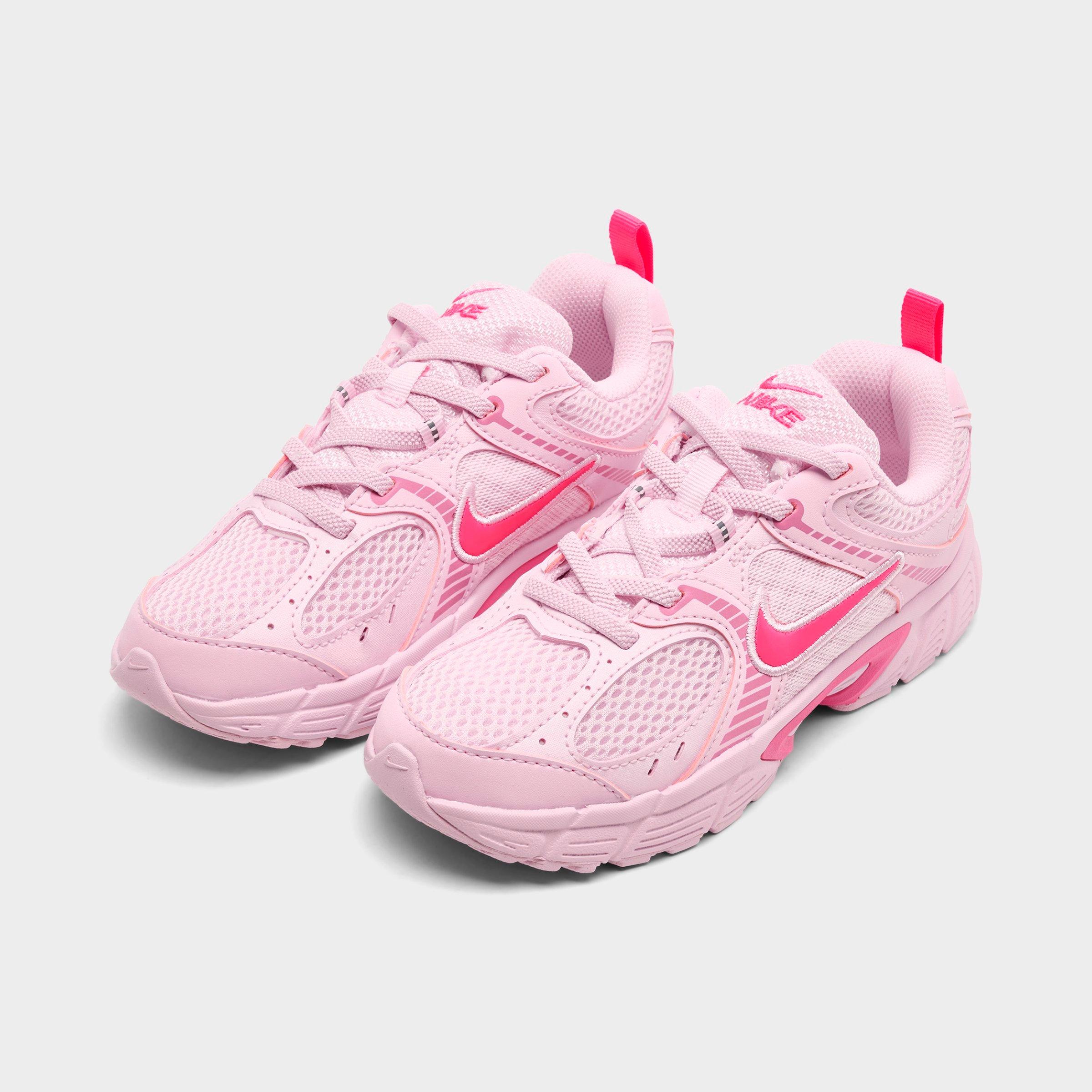 Little Kids' Nithtke V5 RNR Stretch Lace Casual Shoes - Pink Foam/Pinksicle/Hyper Pink - Both shoes facing left