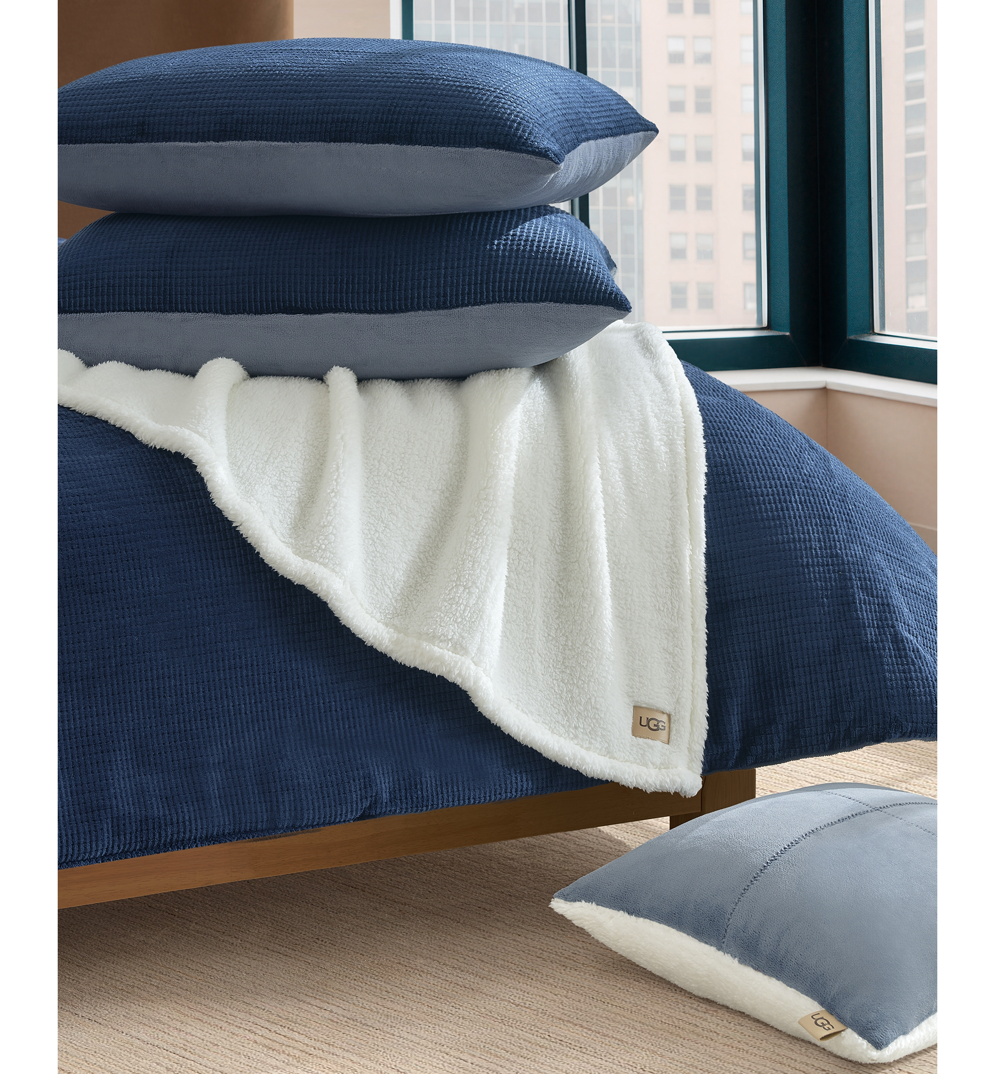 UGG® Brody Reversible Comforter Sets - Navy