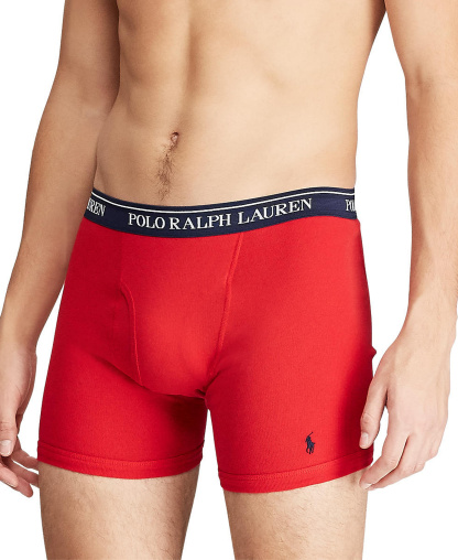 Polo Ralph Lauren Men's 5-Pack Classic Cotton Boxer Briefs - Andover / Aerial Blue / Rugby Royal / Red / Cruise Navy
