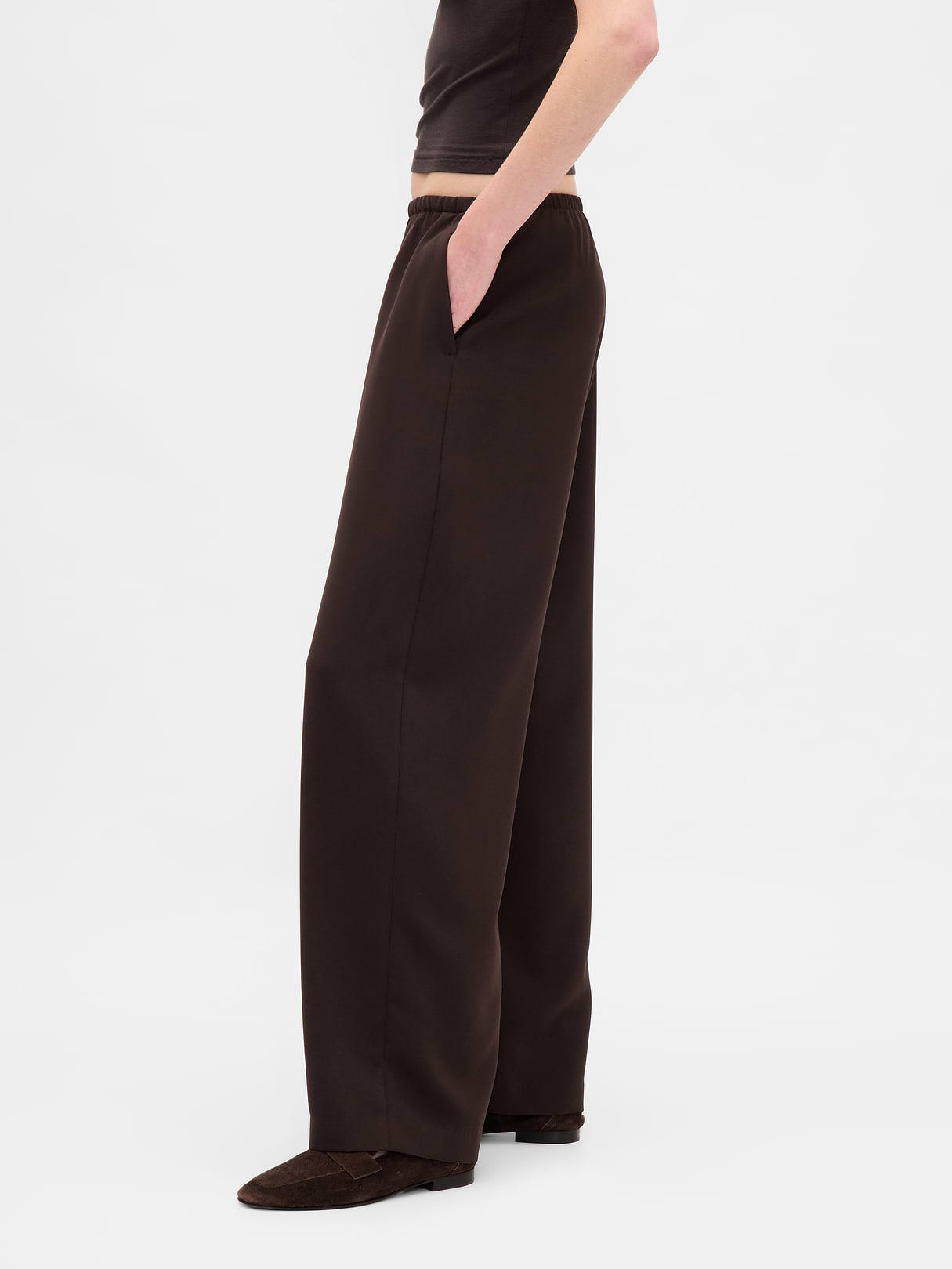 Easy Wide-Leg Pants - Terra brown