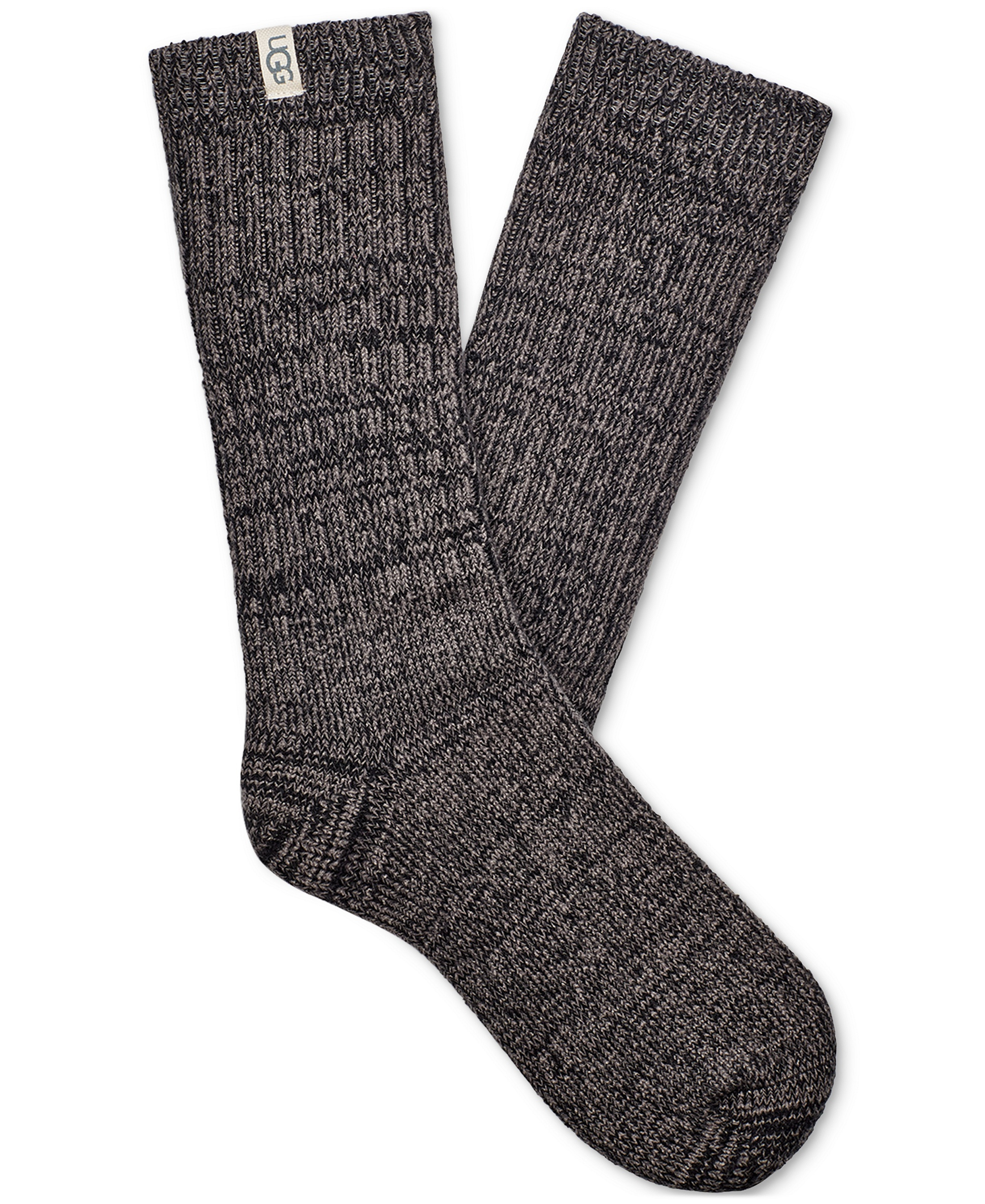 UGG Women's Rib-Knit Slouchy Crew Socks - Grey/Black