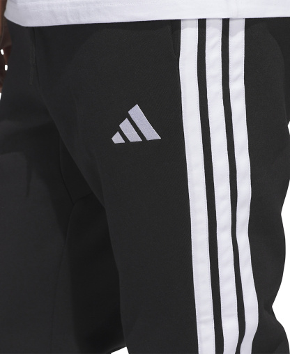 adidas Men's Essentials Three-Stripes Regular-Fit Fleece Joggers - Black/White