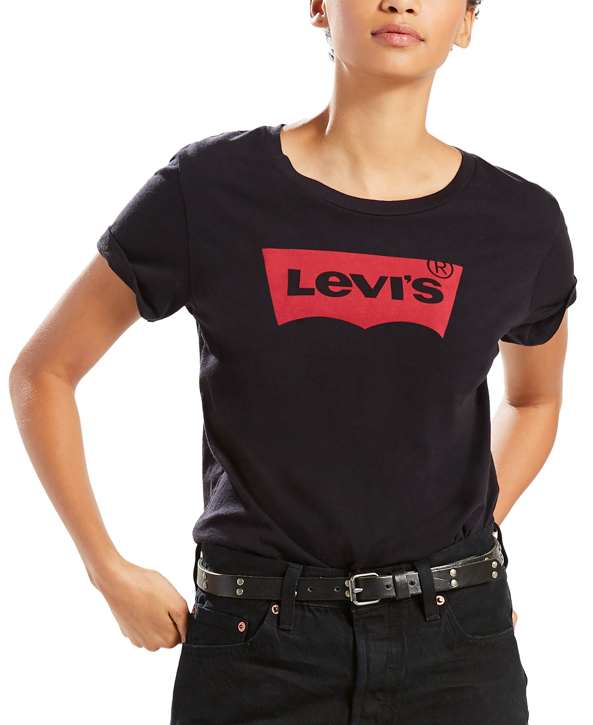 Levi's Women's Perfect Graphic Logo Cotton T-Shirt - Black