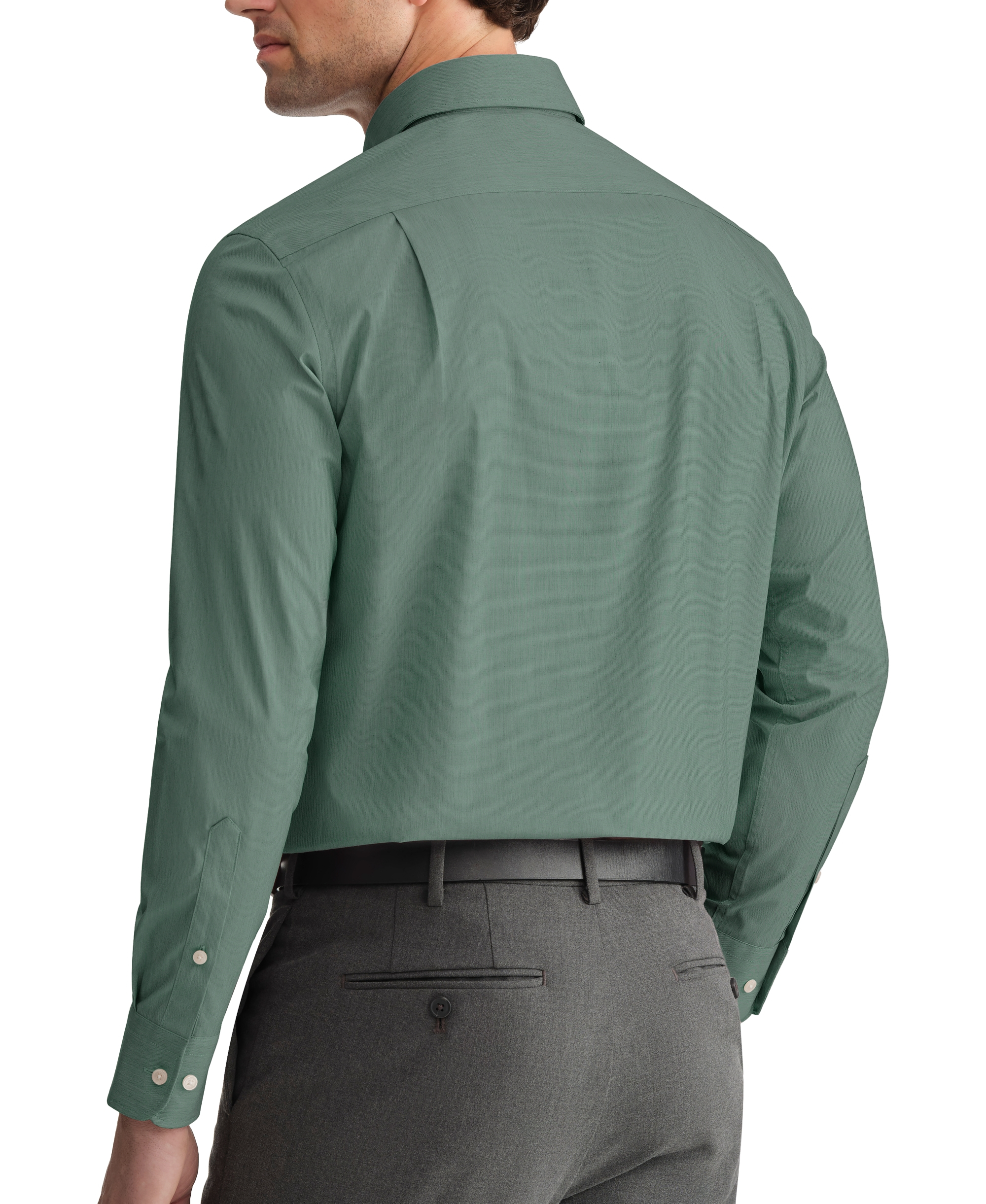 Tommy Hilfiger Men's Regular Fit Wrinkle Resistant Stretch Dress Shirt - Solid Green
