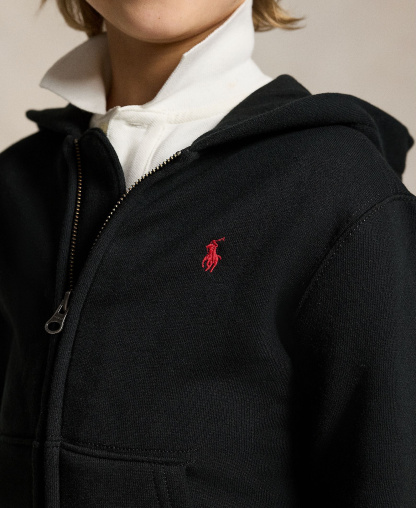 Polo Ralph Lauren Boys' 2T-7 Cotton Fleece Hoodie - Polo Black