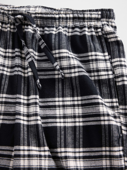 Adult Softest Flannel PJ Pants - Black & white plaid