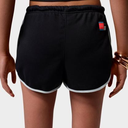 Women's Jordan Brooklyn Fleece Shorts - Black/White/Metallic Silver - view 4