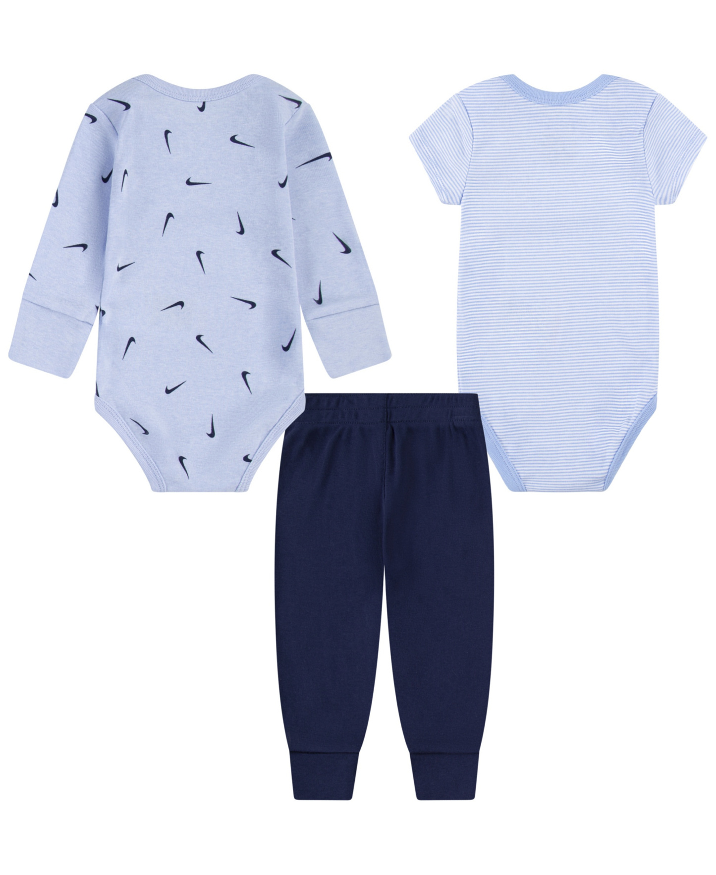 Nike Baby Boys' and Girls' Crewneck Bodysuits and Pants, 3-Piece Set - Blue