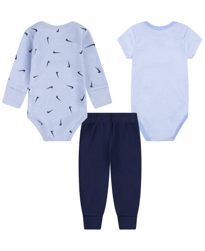 Nike Baby Boys' and Girls' Crewneck Bodysuits and Pants, 3-Piece Set - Blue