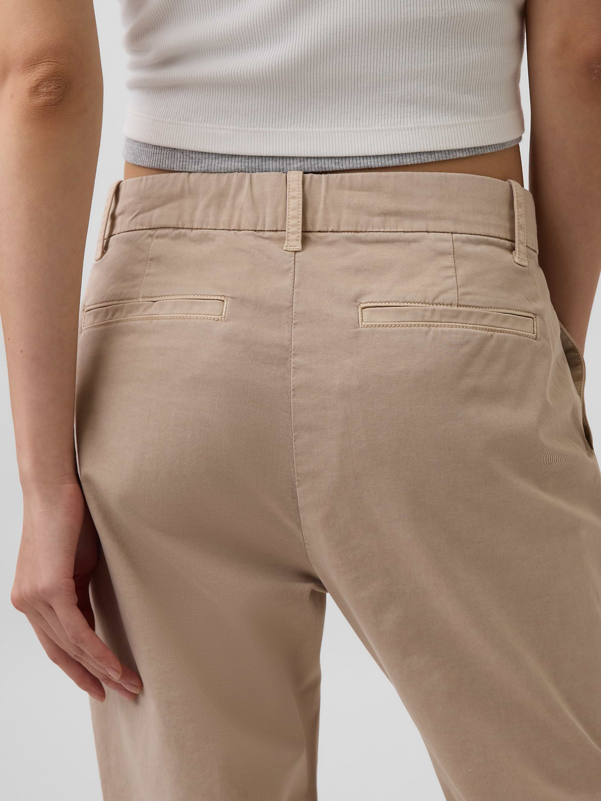 Mid Rise Khakis - Wicker tan