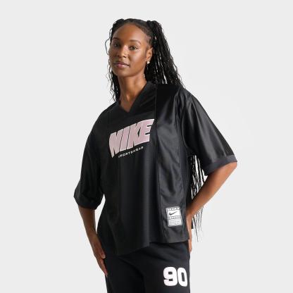 Women's Nithtke Sportswear Oversized Short-Sleeve Graphic Jersey - Black/Pink Foam