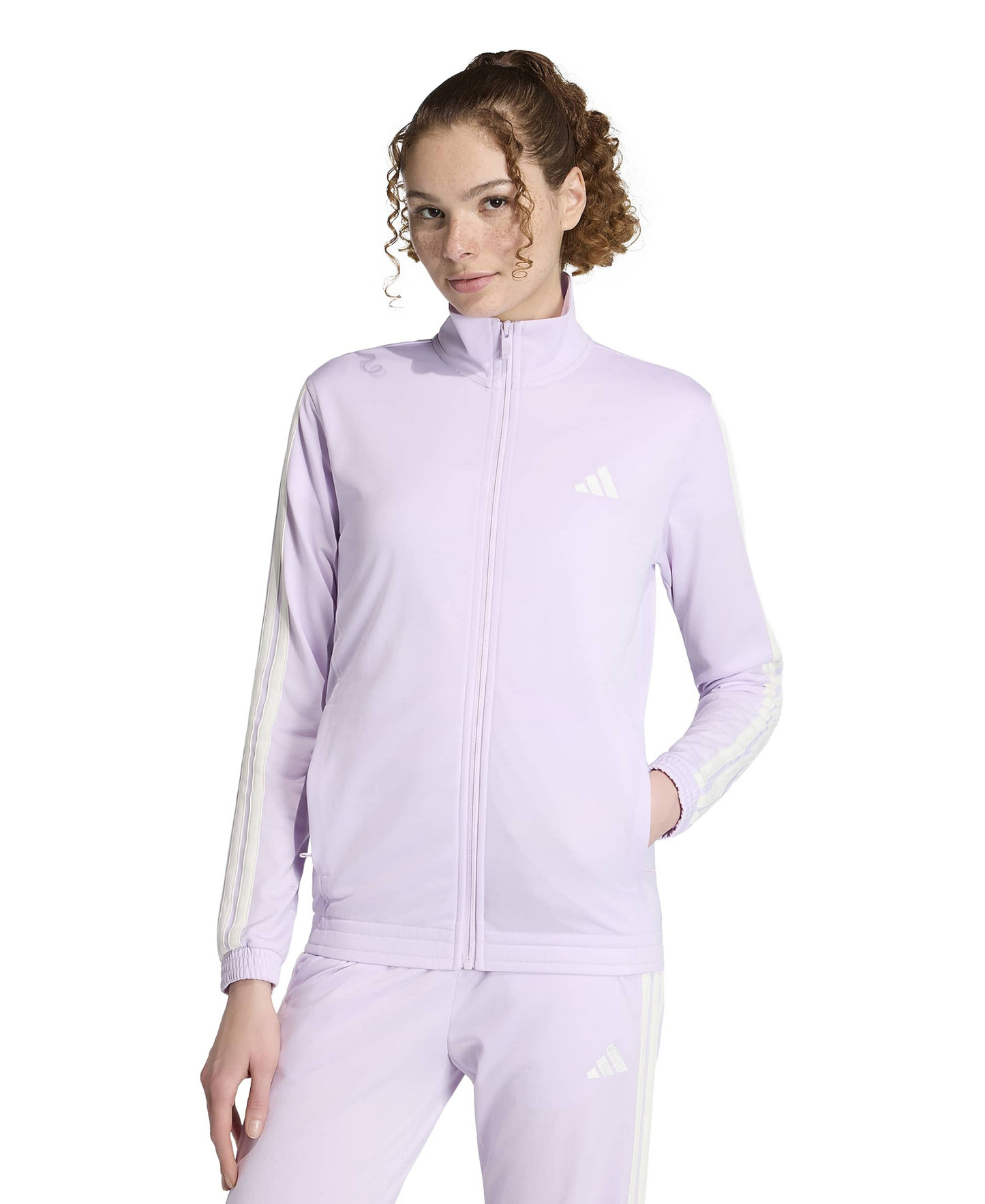 adidas Women's Tricot 3-Stripes Track Jacket - Ice Lavender